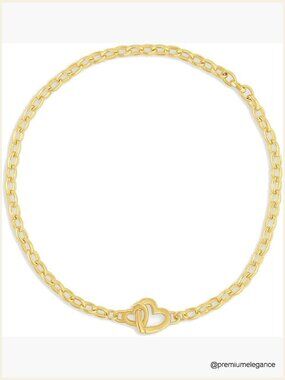 Interlocking Heart Link Bracelet 18k Gold Plated